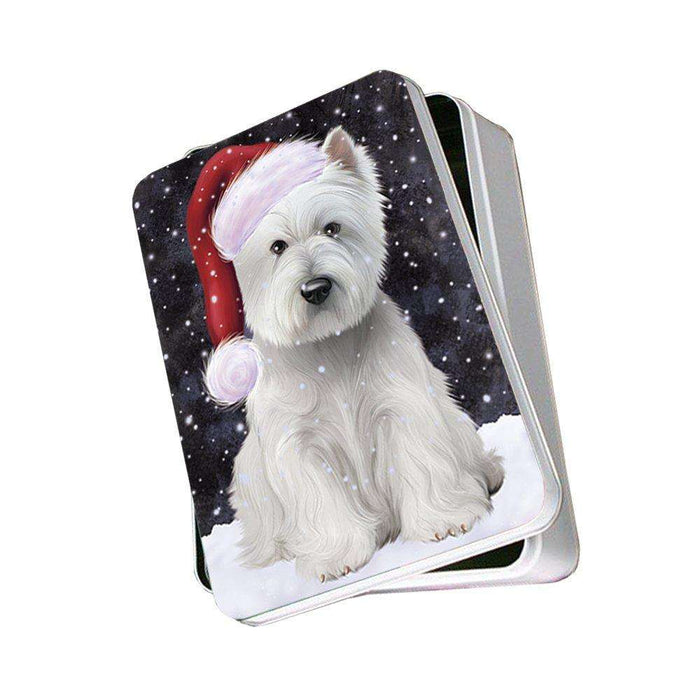 Let It Snow Happy Holidays West Highland White Terrier Dog Christmas Photo Storage Tin PTIN0314