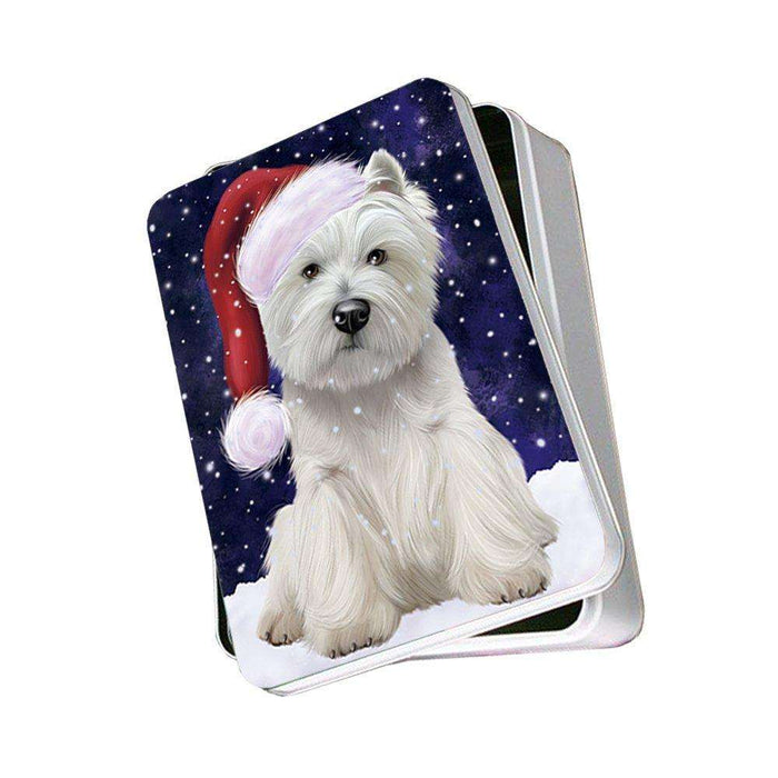 Let It Snow Happy Holidays West Highland White Terrier Dog Christmas Photo Storage Tin PTIN0315