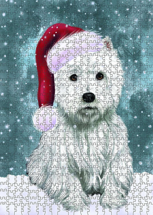 Let It Snow Happy Holidays West Highland White Terrier Dog Christmas Puzzle  PUZL855