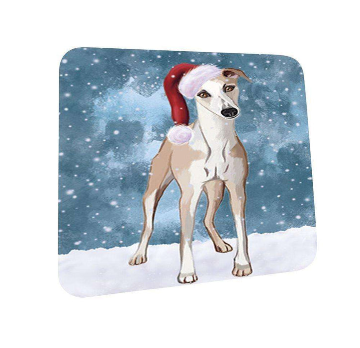 Let It Snow Happy Holidays Whippet Dog Christmas Coasters CST222 (Set of 4)