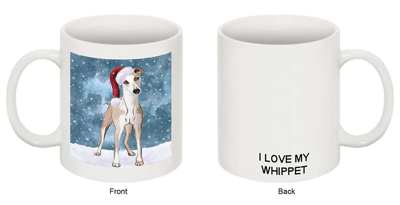 Let It Snow Happy Holidays Whippet Dog Christmas Mug CMG0339
