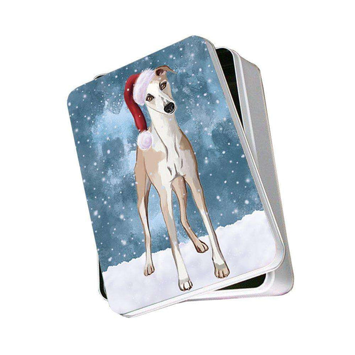 Let It Snow Happy Holidays Whippet Dog Christmas Photo Storage Tin PTIN0316