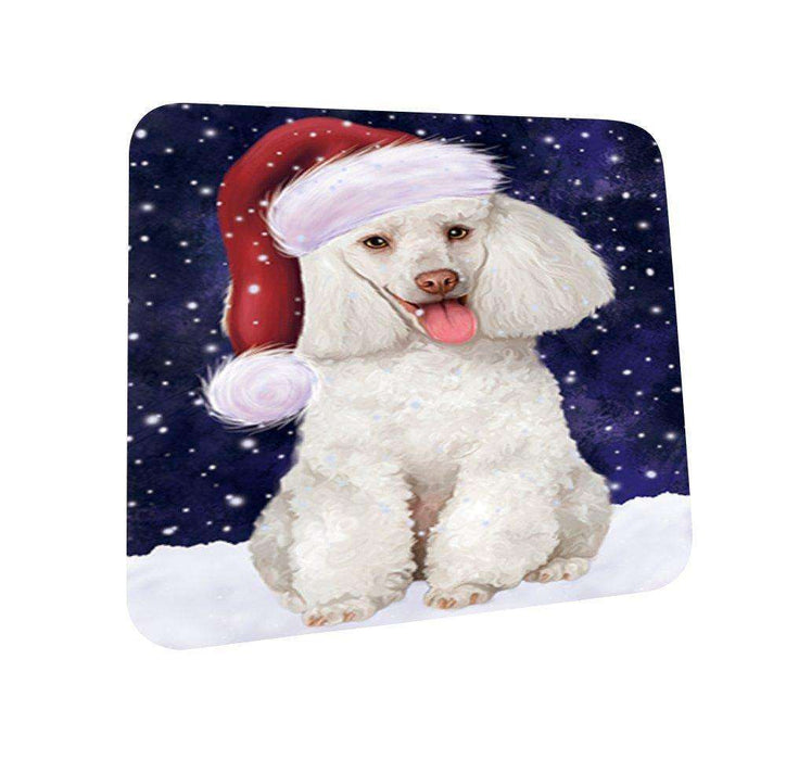 Let It Snow Happy Holidays White Poodle Dog Christmas Coasters CST223 (Set of 4)
