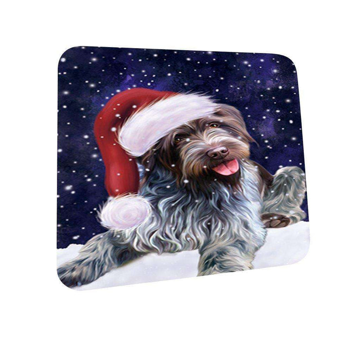 Let It Snow Happy Holidays Wirehaired Pointing Griffon Dog Christmas Coasters CST225 (Set of 4)