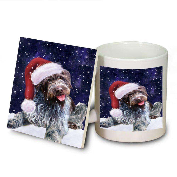 Let It Snow Happy Holidays Wirehaired Pointing Griffon Dog Christmas Mug and Coaster Set MUC0319