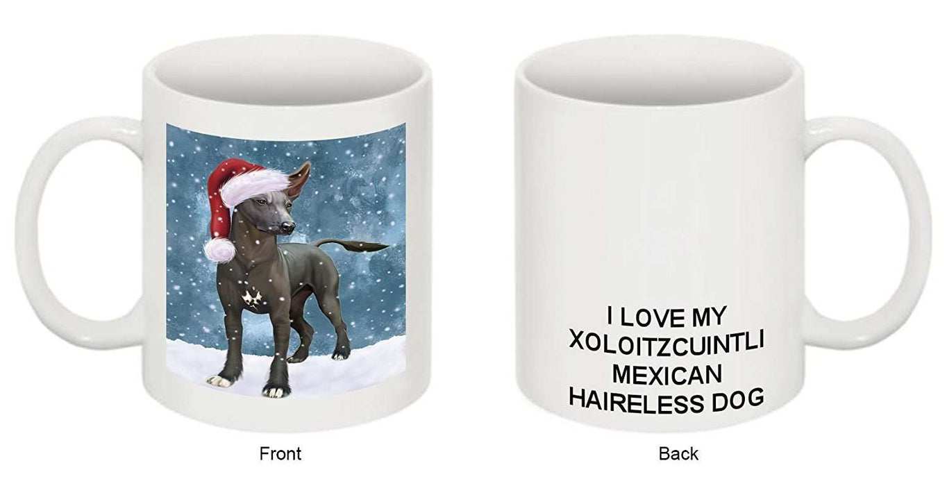 Let It Snow Happy Holidays Xoloitzcuintli Mexican Haireless Dog Christmas Mug CMG0343