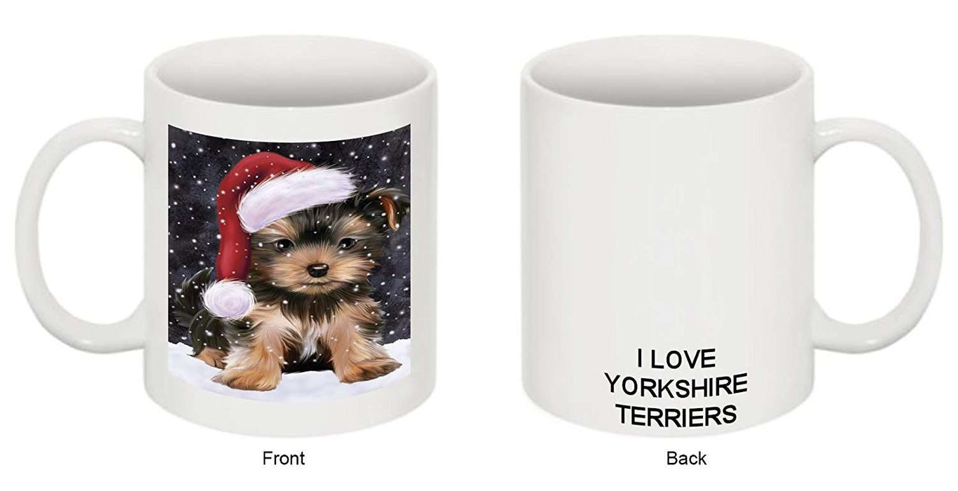 Let It Snow Happy Holidays Yorkshire Terrier Dog Christmas Mug CMG0778