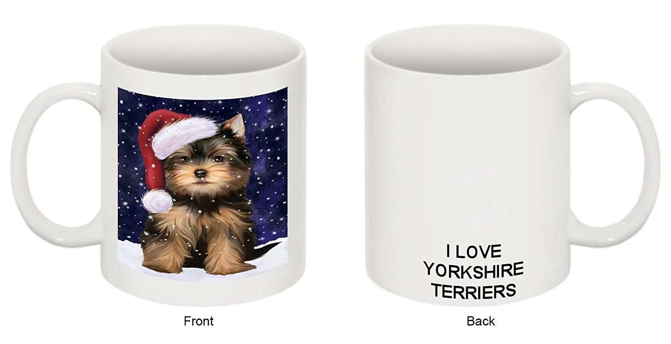 Let It Snow Happy Holidays Yorkshire Terrier Dog Christmas Mug CMG0779