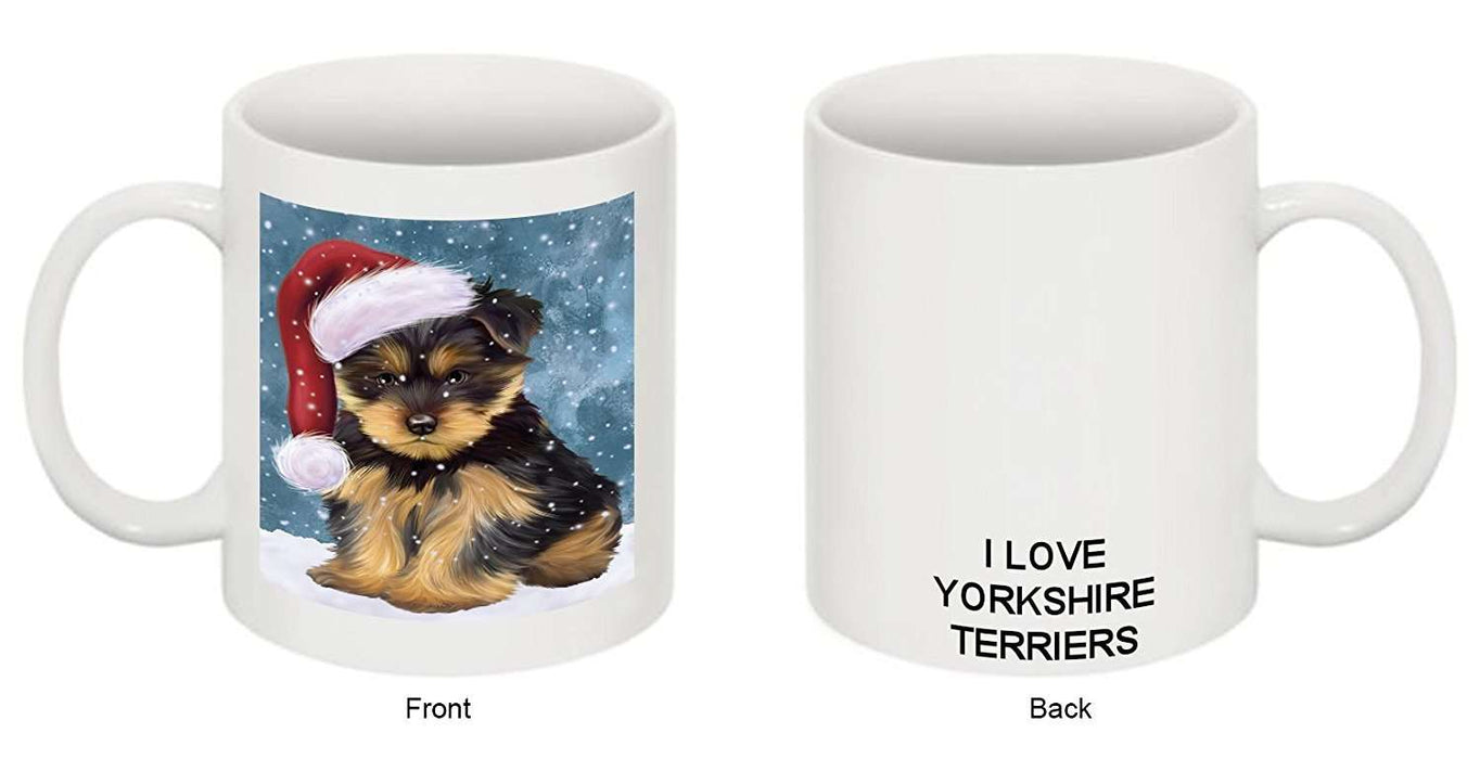 Let It Snow Happy Holidays Yorkshire Terrier Dog Christmas Mug CMG0780