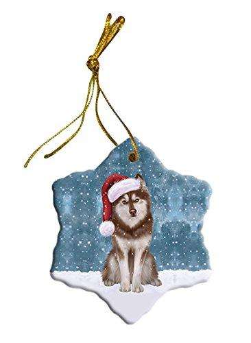 Let It Snow Husky Dog Christmas Star Ornament POR2654