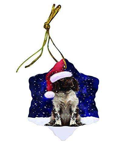 Let It Snow Munsterlander Dog Christmas Star Ornament POR2632