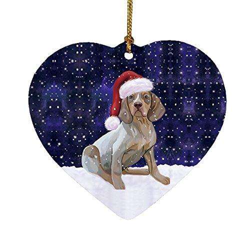 Let It Snow Navarro Dog Christmas Heart Ornament POR2028