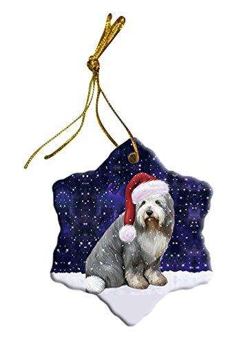 Let It Snow Old English Sheepdog Christmas Star Ornament POR2656