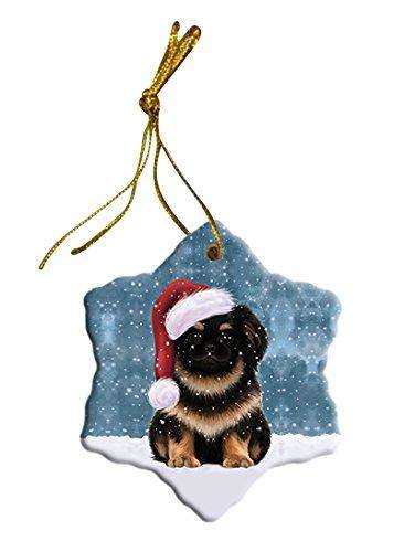 Let It Snow Pekingese Dog Christmas Star Ornament POR2658