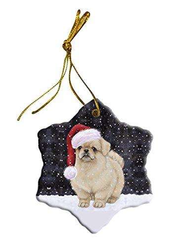 Let It Snow Pekingese Dog Christmas Star Ornament POR2659
