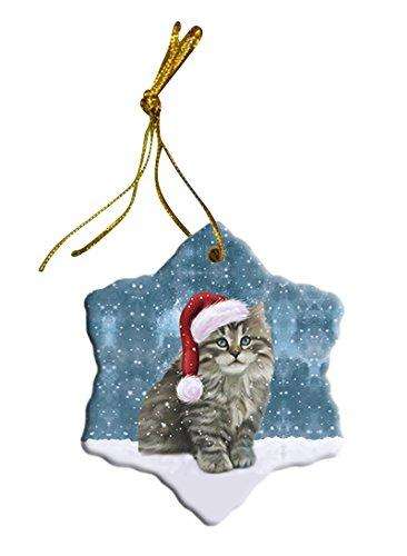 Let It Snow Persian Cat Christmas Star Ornament POR2660