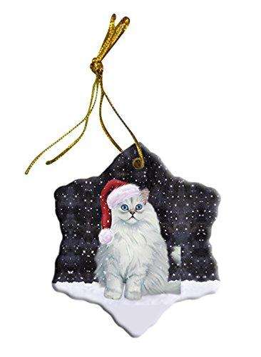Let It Snow Persian Cat Christmas Star Ornament POR2661