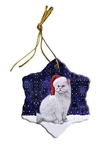 Let It Snow Persian Cat Christmas Star Ornament POR2662