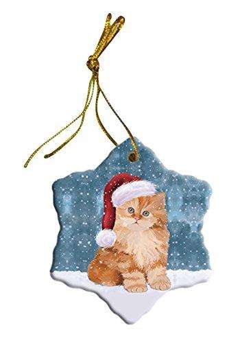 Let It Snow Persian Cat Christmas Star Ornament POR2675