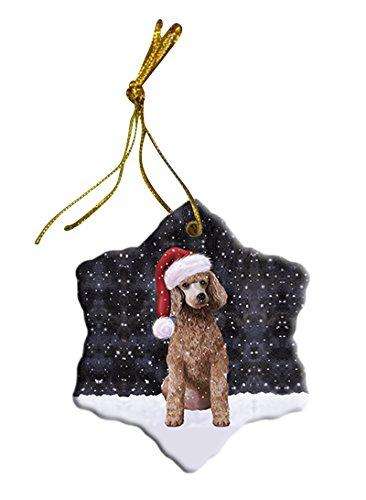 Let It Snow Poodle Apricot Dog Christmas Star Ornament POR2666