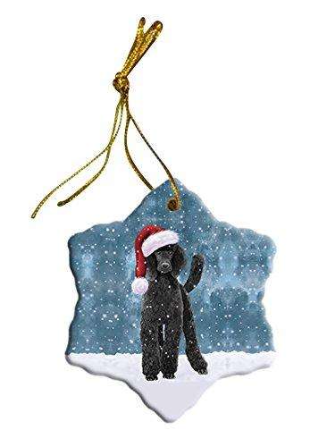Let It Snow Poodle Black Dog Christmas Star Ornament POR2667