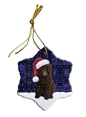Let It Snow Poodle Brown Dog Christmas Star Ornament POR2668