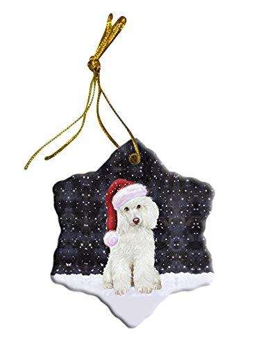 Let It Snow Poodle Dog Christmas Star Ornament POR2669