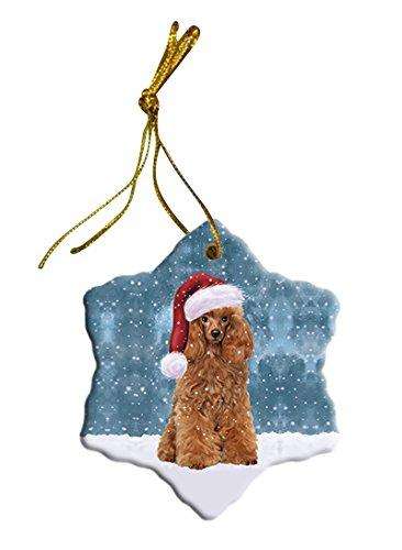 Let It Snow Poodle Dog Christmas Star Ornament POR2670