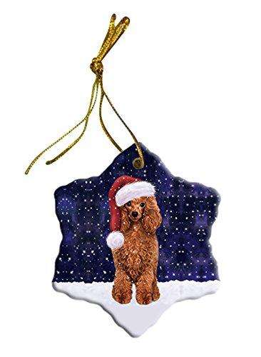 Let It Snow Poodle Dog Christmas Star Ornament POR2676