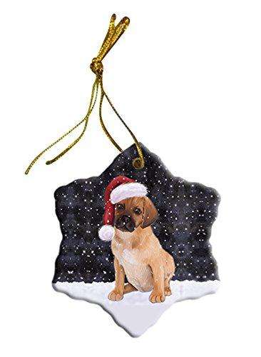 Let It Snow Puggle Dog Christmas Star Ornament POR2671