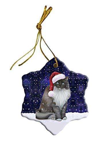 Let It Snow Ragdoll Cat Christmas Star Ornament POR2673