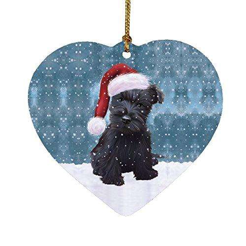 Let It Snow Scottish Terrier Dog Christmas Heart Ornament POR2004
