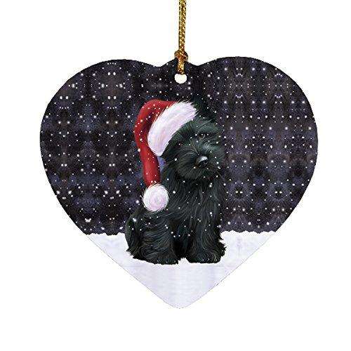 Let It Snow Scottish Terrier Dog Christmas Heart Ornament POR2005