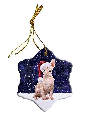 Let It Snow Sphynx Cat Christmas Star Ornament POR2681