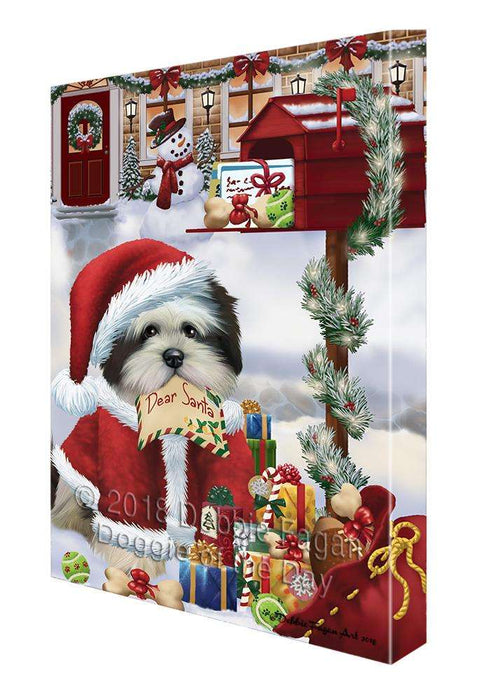 Lhasa Apso Dog Dear Santa Letter Christmas Holiday Mailbox Canvas Print Wall Art Décor CVS103040
