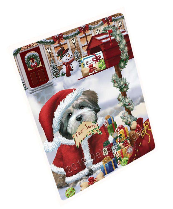 Lhasa Apso Dog Dear Santa Letter Christmas Holiday Mailbox Large Refrigerator / Dishwasher Magnet RMAG84330