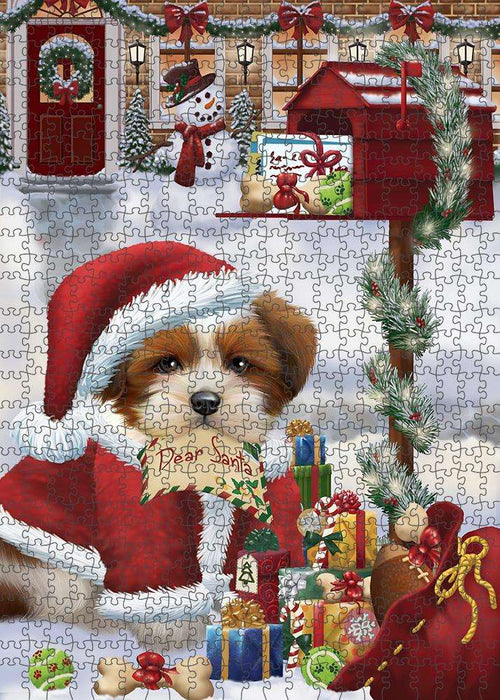 Lhasa Apso Dog Dear Santa Letter Christmas Holiday Mailbox Puzzle with Photo Tin PUZL82792