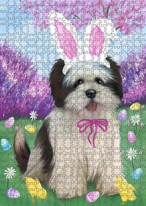 Lhasa Apso Dog Easter Holiday Puzzle with Photo Tin PUZL50094