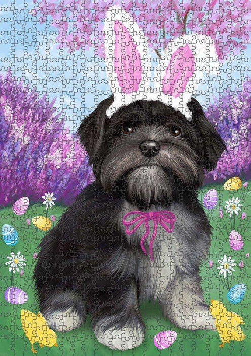 Lhasa Apso Dog Easter Holiday Puzzle with Photo Tin PUZL50097