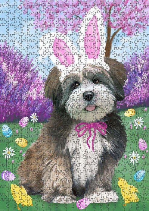 Lhasa Apso Dog Easter Holiday Puzzle with Photo Tin PUZL50100