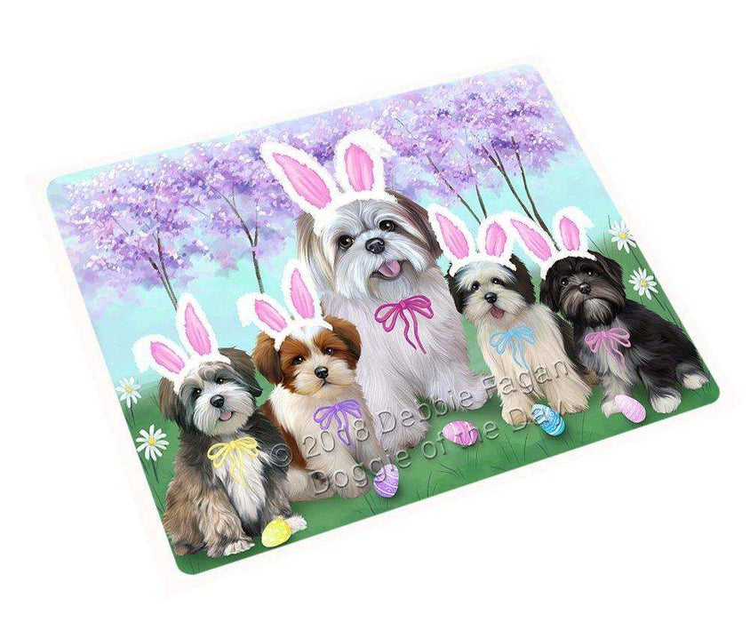Lhasa Apso Dog Easter Holiday Tempered Cutting Board C51387