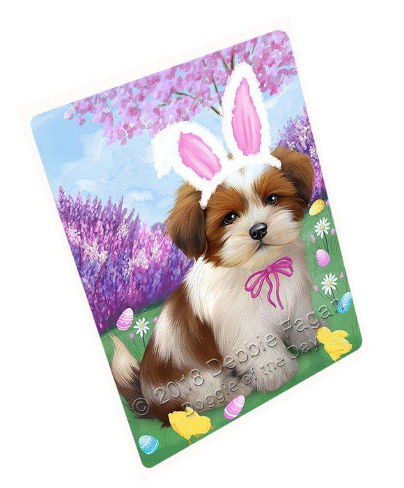 Lhasa Apso Dog Easter Holiday Tempered Cutting Board C51393