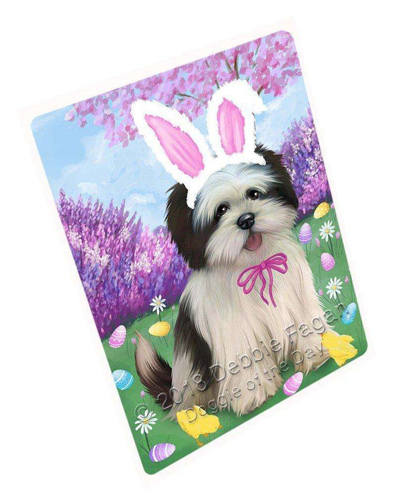 Lhasa Apso Dog Easter Holiday Tempered Cutting Board C51396