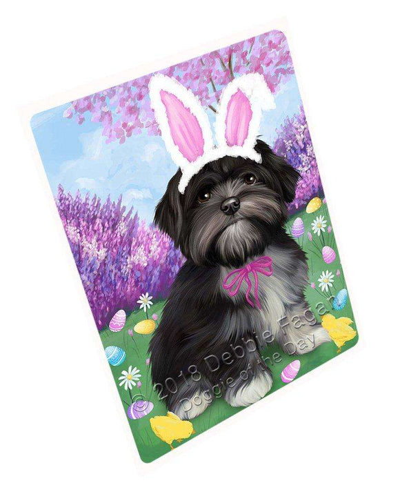 Lhasa Apso Dog Easter Holiday Tempered Cutting Board C51399
