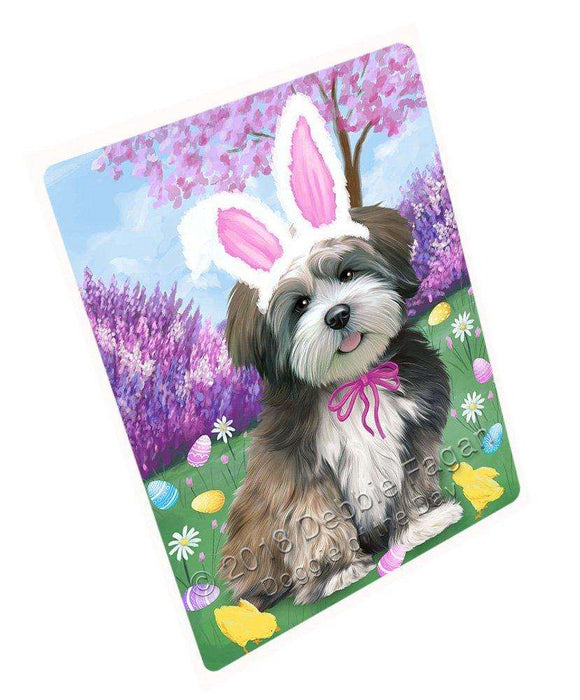 Lhasa Apso Dog Easter Holiday Tempered Cutting Board C51402