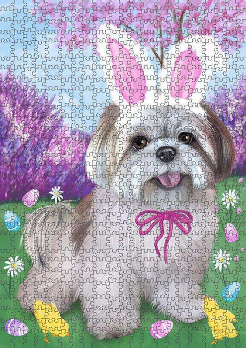 Lhasa Apsos Dog Easter Holiday Puzzle with Photo Tin PUZL50088