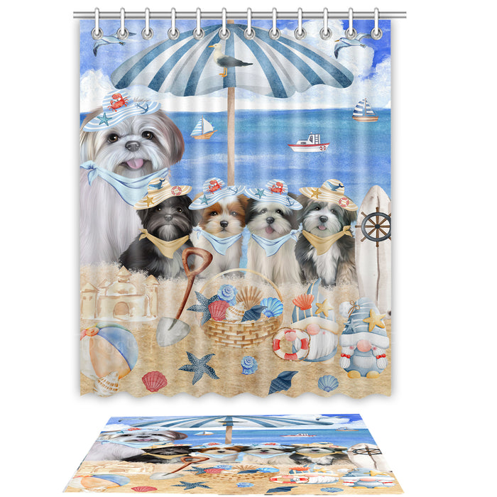 Lhasa Apso Shower Curtain with Bath Mat Combo: Curtains with hooks and Rug Set Bathroom Decor, Custom, Explore a Variety of Designs, Personalized, Pet Gift for Dog Lovers