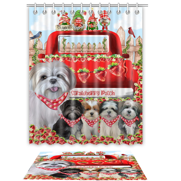 Lhasa Apso Shower Curtain & Bath Mat Set, Custom, Explore a Variety of Designs, Personalized, Curtains with hooks and Rug Bathroom Decor, Halloween Gift for Dog Lovers