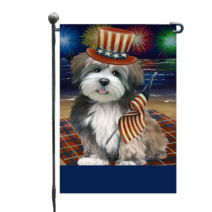 Personalized 4th of July Firework Lhasa Apso Dog Custom Garden Flags GFLG-DOTD-A57969