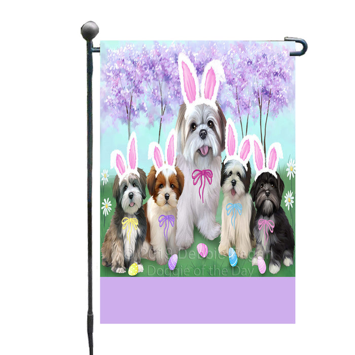 Personalized Easter Holiday Lhasa Apso Dogs Custom Garden Flags GFLG-DOTD-A58907